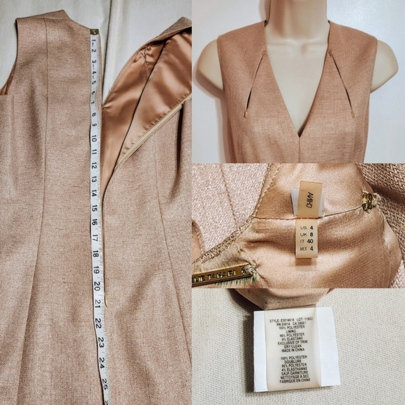 Elie Tahari Gold Blazer Sheath Dress Suit Size 2 4 - Picture 9 of 12